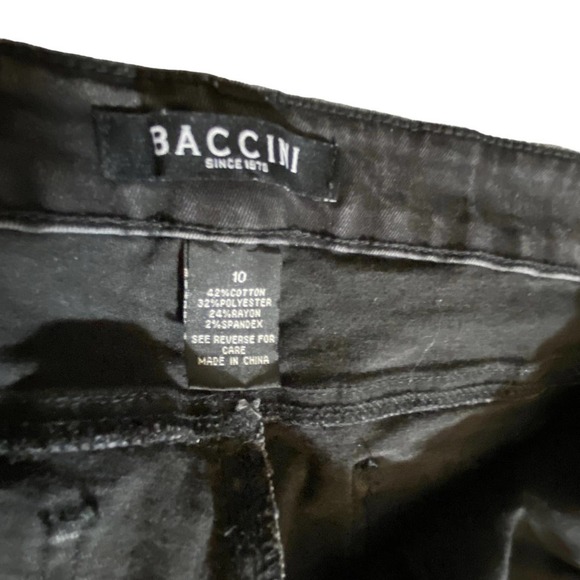 Baccini women’s Sz 10 dark wash, black, white swirls, semi stretch - Picture 5 of 8